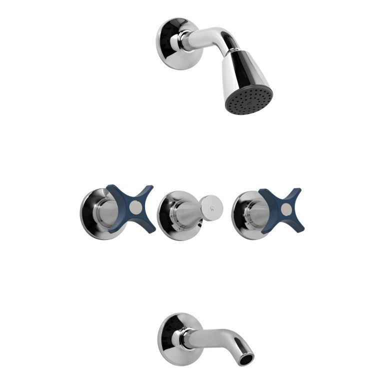 Griferia Fv Petalo Ducha Azul-cromo 0103/m3-ac