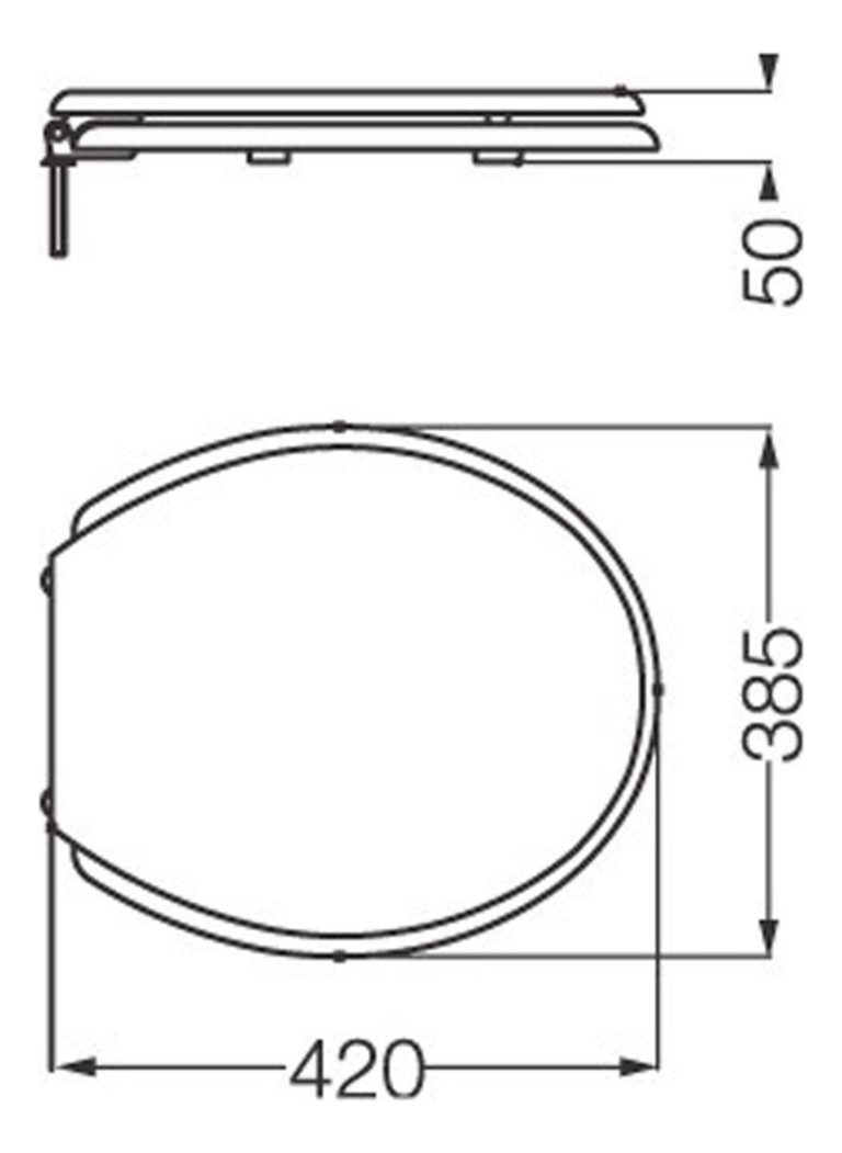 Tapa Asiento Inodoro Ferrum Andina Madera Herrajes Plasticos - Imagen 2