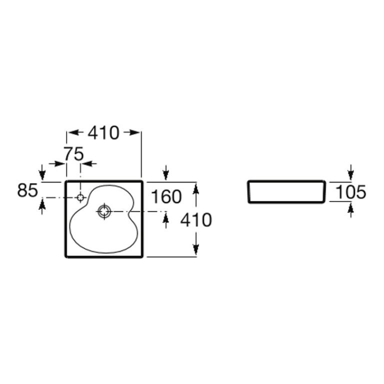 Bacha Roca Ruy Ohtake 410 Mesada De Apoyo Baño Negro Mate - Imagen 2