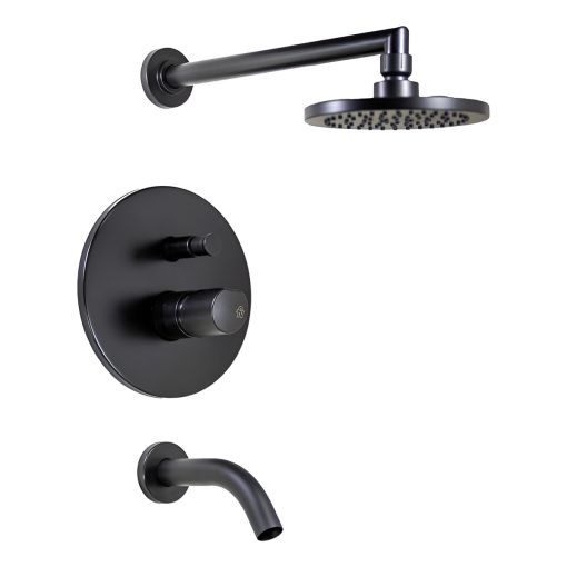 Griferia Fv Cilindra Ducha Embutir C/t Negro 0106/m5-ng