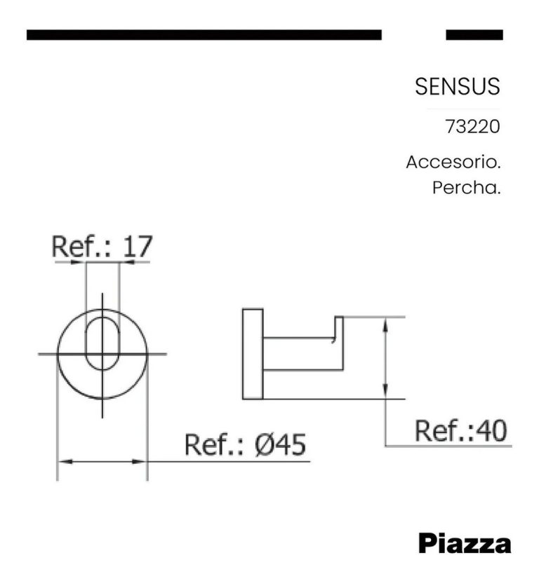 Percha Piazza Sensus Cromada Baño - Imagen 2