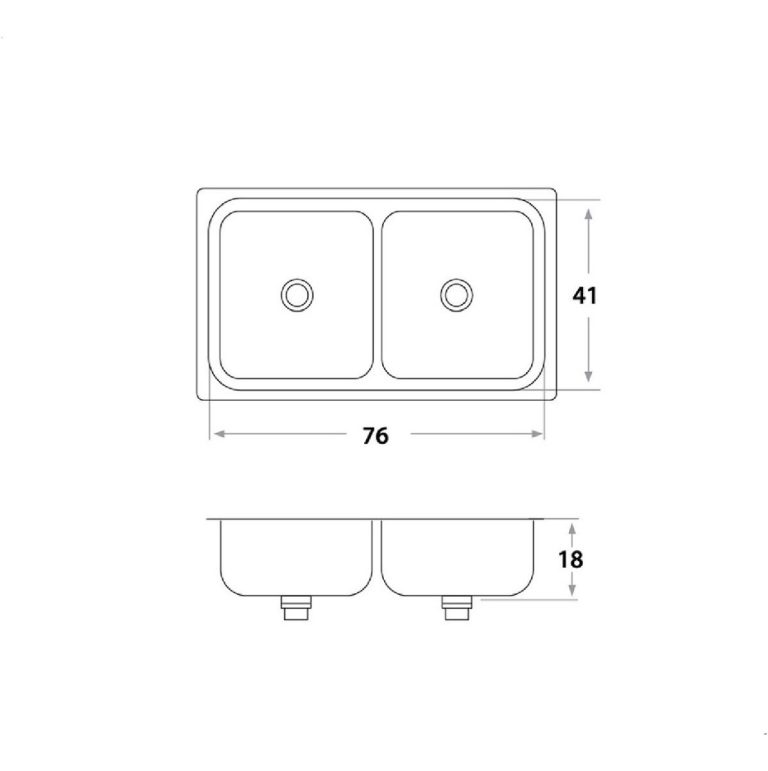 Bacha Acero Inoxidable Mi Pileta Doble Encastrable 306e - Imagen 2