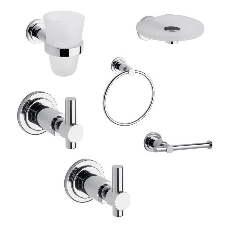 Juego Accesorios Baño Fv Temple Cromo 6 Piezas