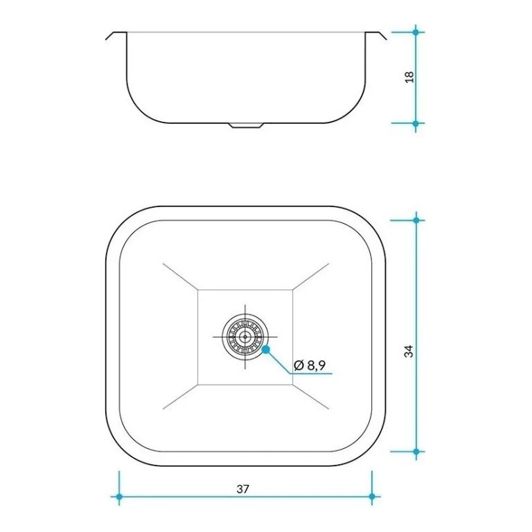 Bacha Johnson Acero 304 E37/18 Bajo Mesada - Imagen 2