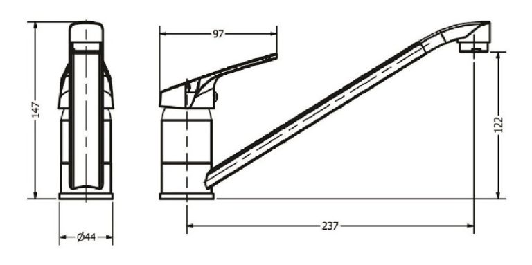 Griferia Piazza Domani Monocomando Cocina Mesada 10612 Cromo - Imagen 2