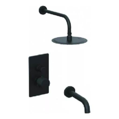 Griferia Hidromet Texture Black Ducha De Embutir Con Transfe