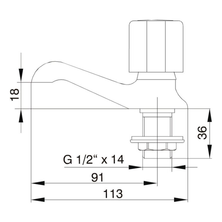 Canilla Fv Allegro Para Lavatorio 1/2 Cromo 0221/15 - Imagen 2