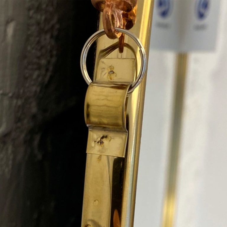 Espejo Dorado Con Soga De Cuero Redondo 38,5 Cm Dansk - Imagen 4