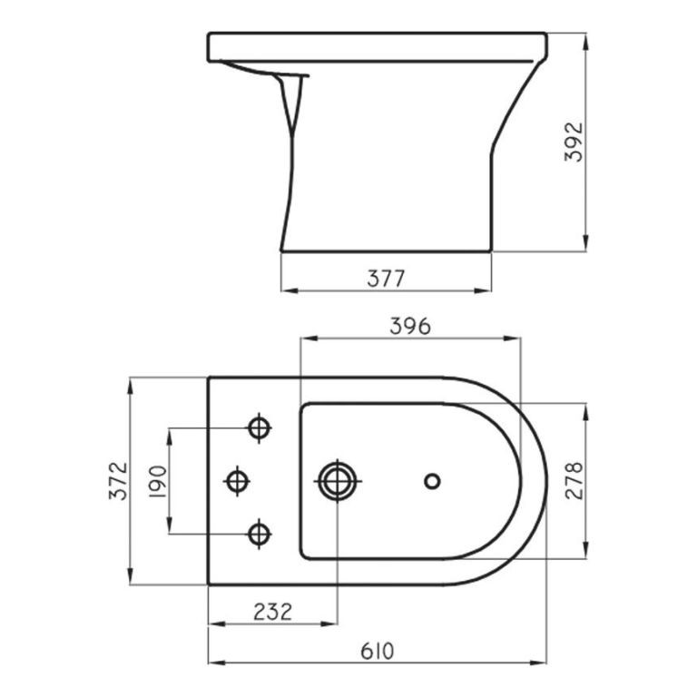Bidet Ferrum Varese Blanco Bja3j De Uno O Tres Agujeros - Imagen 2