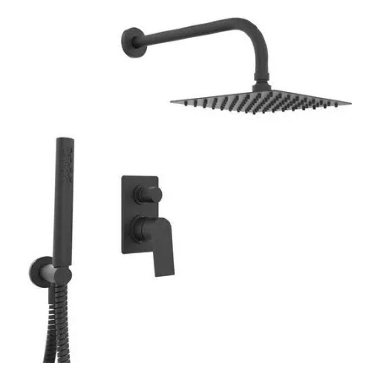 Griferia Hidromet Raptor Negro Ducha Con Duchador Dos Vias