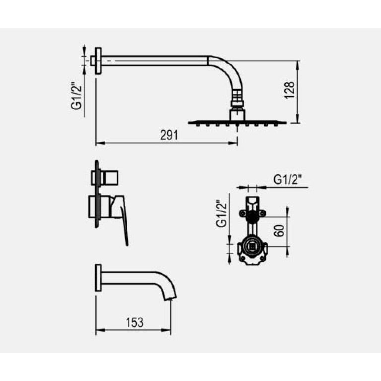 Griferia Hidromet Raptor Rose Ducha Embutir Monocomando C/t - Imagen 3
