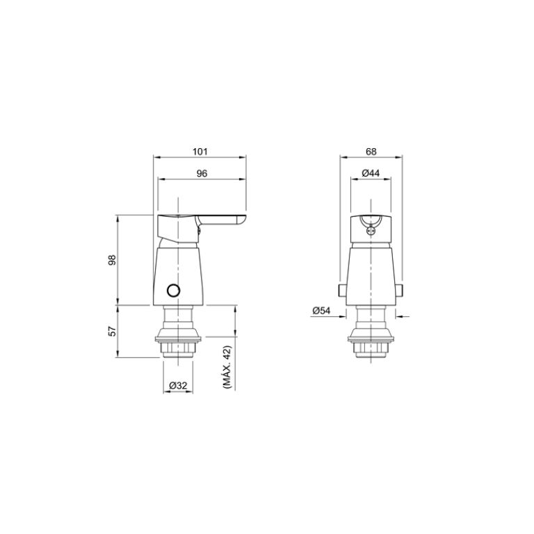 Grifería Bidet Peirano Adra Black Monocomando 70-203n - Imagen 2