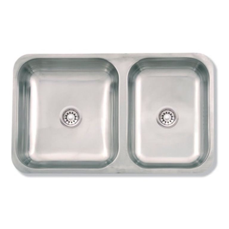 Bacha Doble De Acero Inoxidable Mi Pileta 105e Mide 37 X 64 X 14 Cm