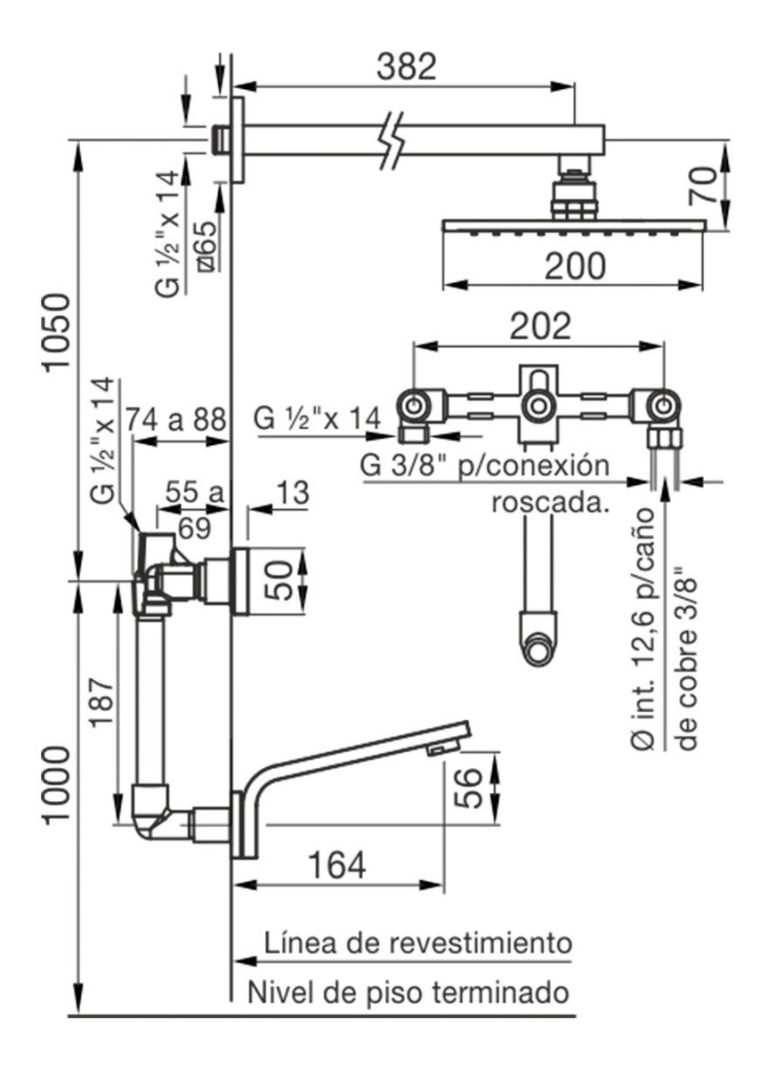 Combo Grifería Fv Chalten Lav Pared Bidet Ducha Accesorios - Imagen 8