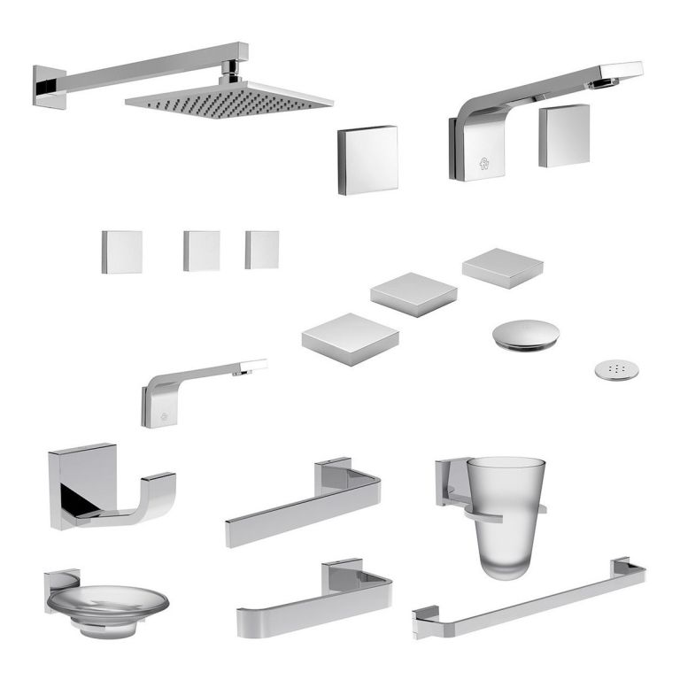 Combo Grifería Fv Chalten Lav Pared Bidet Ducha Accesorios