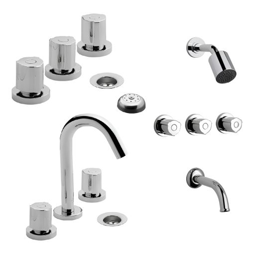Combo Fv Radal Lavatorio Bidet Ducha Baño Completo Juego Set