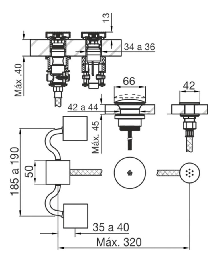Combo Grifería Fv Chalten Lav Pared Bidet Ducha Accesorios - Imagen 7