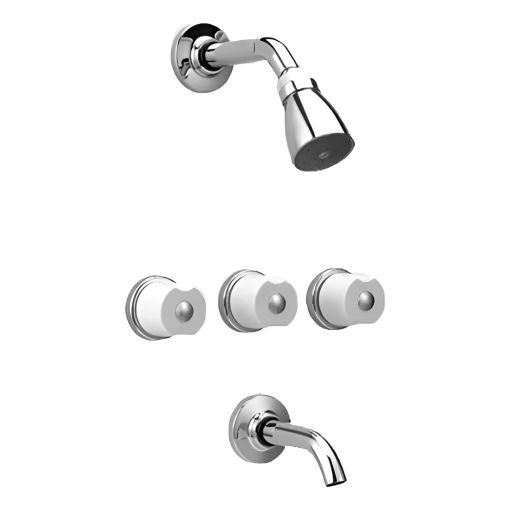 Grifería Peirano Malba Ducha Embutir C/t Blanco Cromo