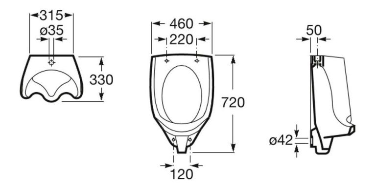 Mingitorio Roca Mural Urinario Porcelana Exterior Vertical - Imagen 2