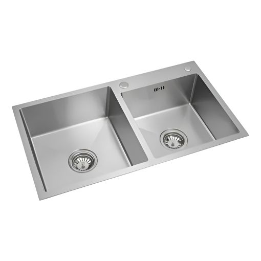 Bacha Cocina Piazza Doble Acero 304 Luxe L8045 80x45x18cm