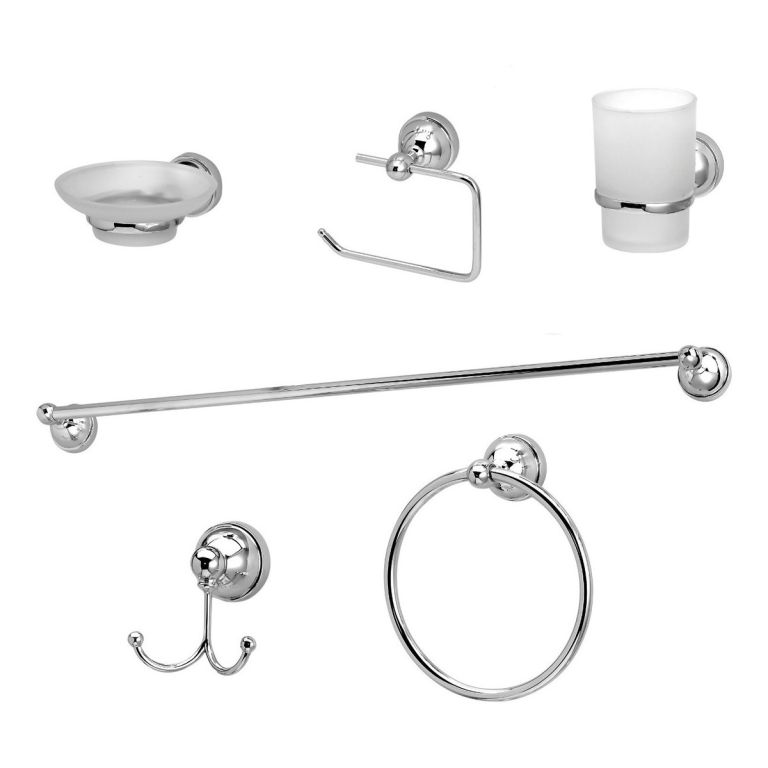 Set Accesorios Baño Peirano Linea 8000 6 Piezas Metalico