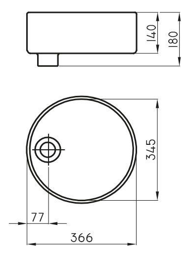 Bacha Ferrum De Apoyo Redonda 36,5x14 Cm Coral L244n-co - Imagen 2