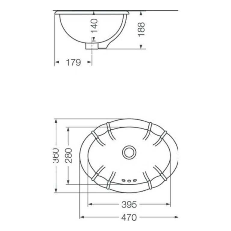 Bacha De Baño Ferrum Osiris Oval De Embutir Blanca Loaf - Imagen 2