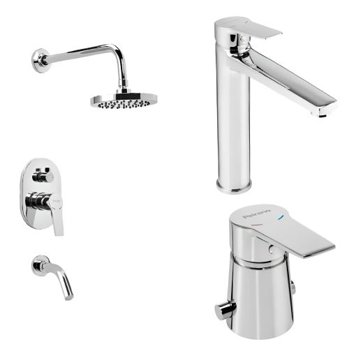 Combo Griferia Peirano Mora Bidet Lavatorio Alto Ducha Emb