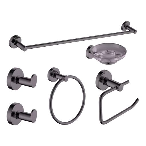 Set Piazza Baño Kit Accesorios Sensus Grafito 6 Pzas 73229gf