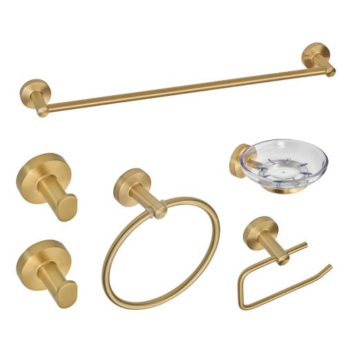 Set De Accesorios Piazza Sensus 6 Piezas 73229om Oro Mate