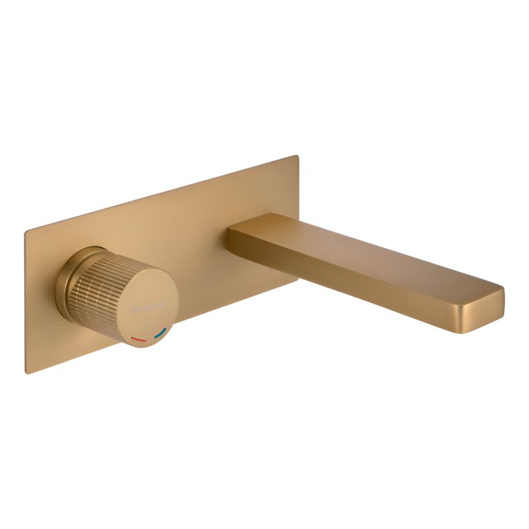 Griferia Piazza Lounge Art Lavatorio Pared 10903om Oro Mate