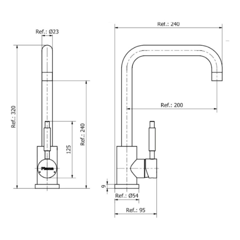Grifería Piazza Cocina Mesada Gourmet 10303gf Grafito - Imagen 2