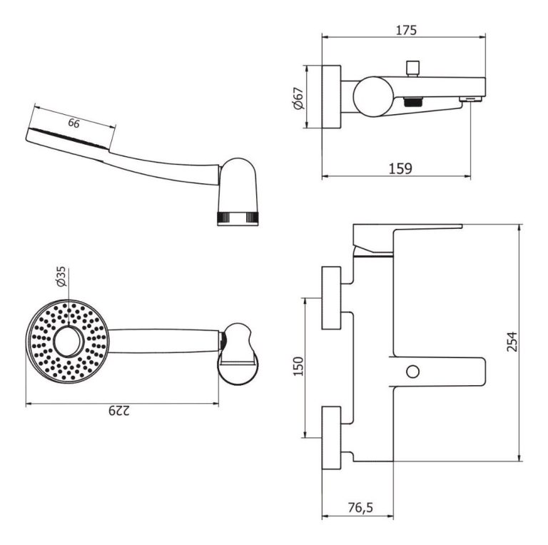 Grifería Piazza Next Ducha Exterior Duchador Monocomando - Imagen 2