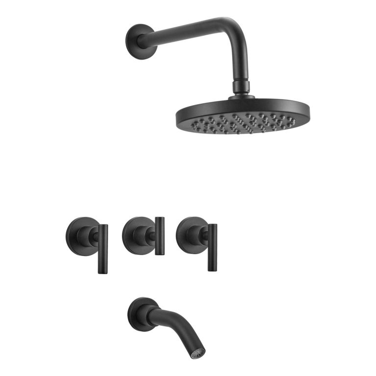 Set Griferías Lav/bidet/ducha Peirano Adra Black 90-166n - Imagen 4