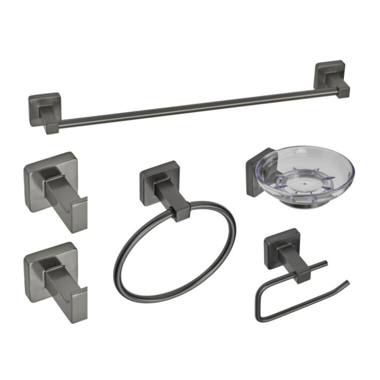 Juego De Accesorios De 6 Piezas Piazza Cube Grafito 10209gf
