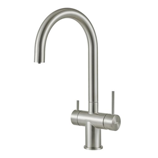 Grifería de cocina Peirano Vita brushed con purificador 22-178 acero inoxidable