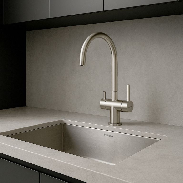 Grifería de cocina Peirano Vita brushed con purificador 22-178 acero inoxidable - Imagen 4