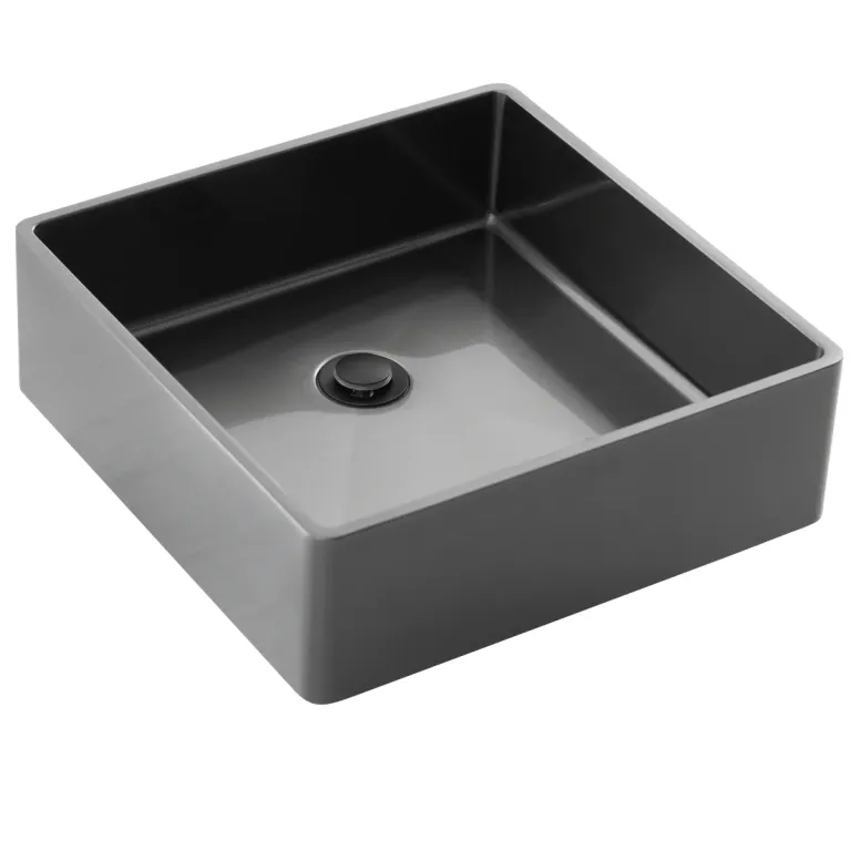 Bacha Mi Pileta Baño Apoyo Zingara 938 Black Acero Inox