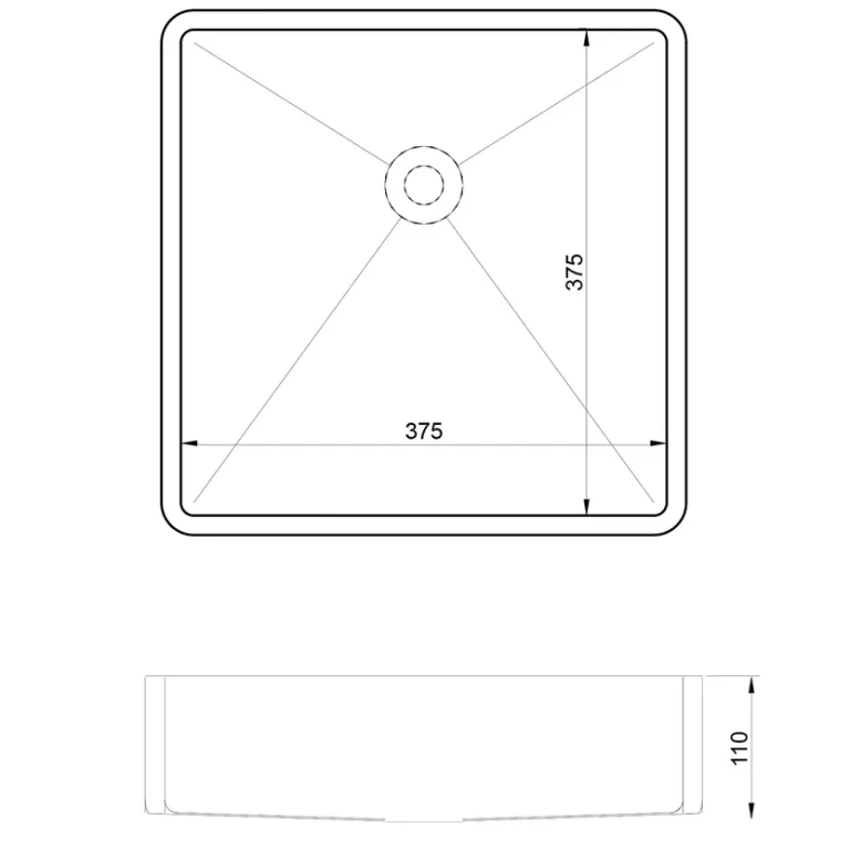 Bacha Mi Pileta Baño Apoyo Zingara 938 Black Acero Inox - Imagen 4