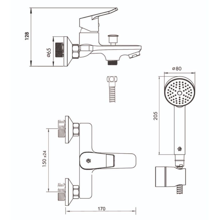 Griferia Fv Inicia Monocomando Ducha exterior con transferencia 0310/R2-CR - Imagen 2