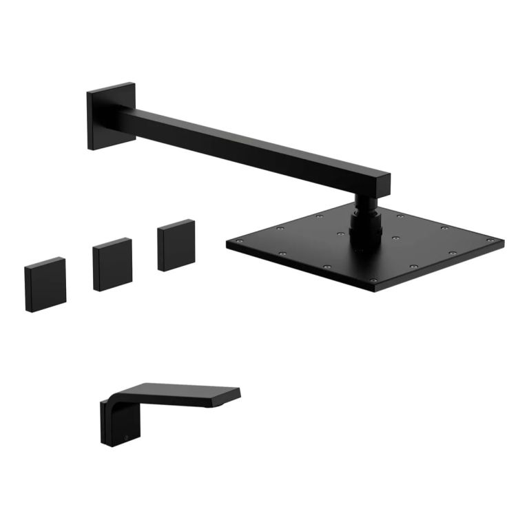 Grifería Fv Chalten Ducha Embutir Con Transferencia Black 0103/H4-BK