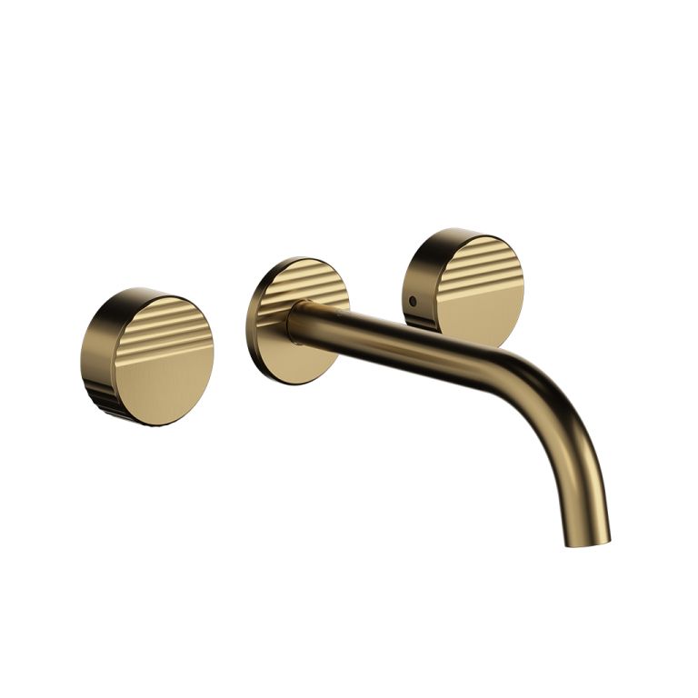 Griferia Dorada FV Grip Lavatorio Pared Brushed Brass 0203/L8-BB