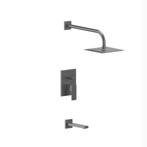 Griferia Ducha de embutir Con Tranferencia Piazza Cube Grafito 11106GF