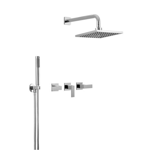 Griferia Level Cromo Ducha Embutir Con Duchador Manual 21209