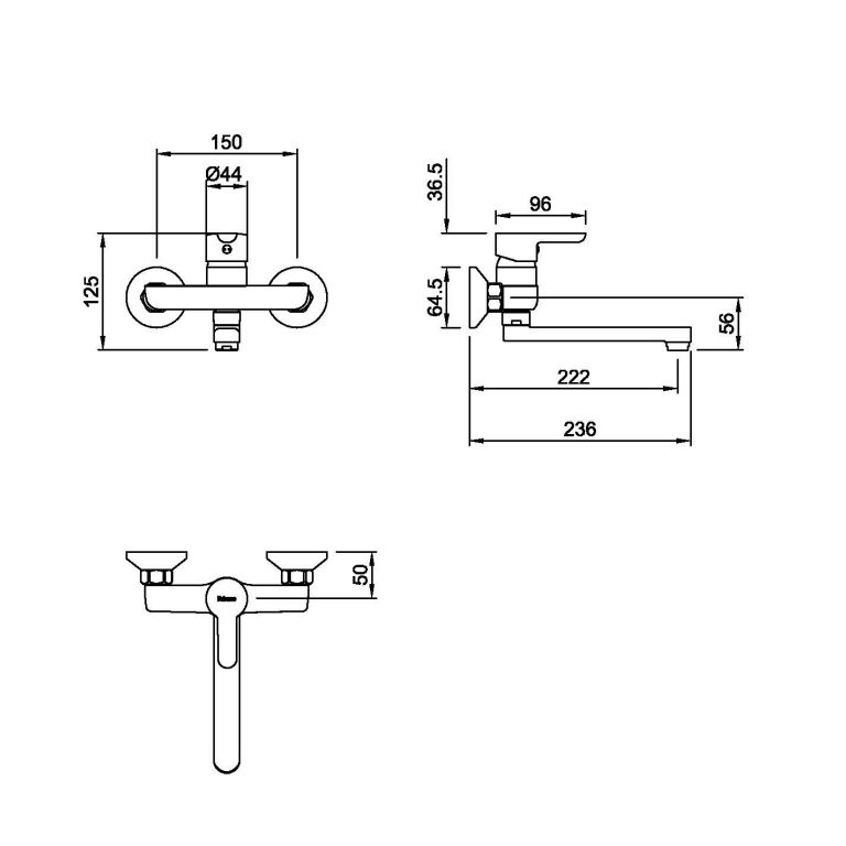 Griferia Cocina Pared Peirano Adra 54-203 - Imagen 2