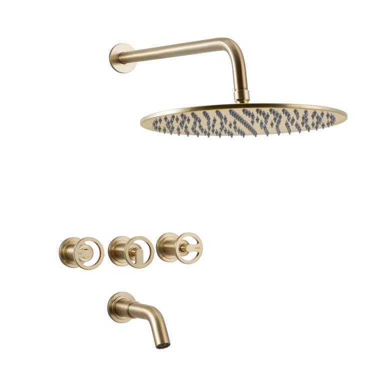 Griferia De Ducha con transferencia Peirano Pulse Gold 80-175G