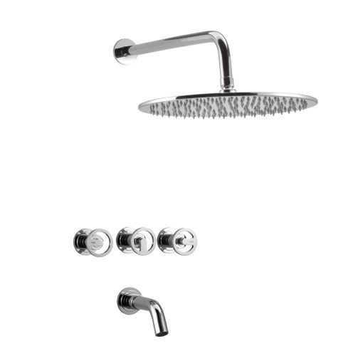 Griferia Ducha de embutir con transferencia Peirano Pulse Cromo 80-175