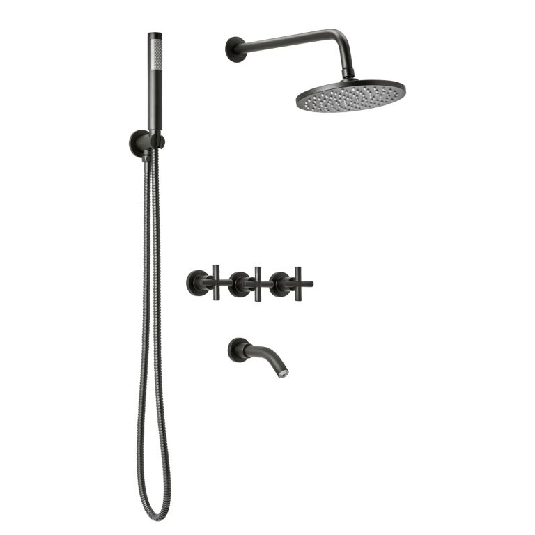 Griferia Peirano Black Velvet Ducha Con Transferencia y Duchador 80-390