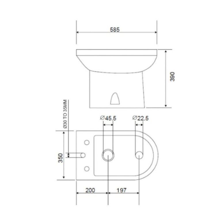 Bidet Piazza Garda de 3 agujeros B0403 - Imagen 2