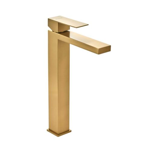 Griferia Lavatorio Alto Piazza Cube Oro Mate 11102OM
